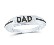 For Dad, With Love: 10K YELLOW GOLD ROUND DIAMOND DAD BAND RING .01 CTTW