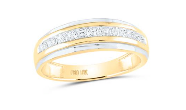 For Dad, With Love: 10K WHITE GOLD ROUND DIAMOND WEDDING BAND RING 1/4 CTTW