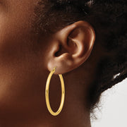 14K Polished 2.5mm Tube Hoop Earrings