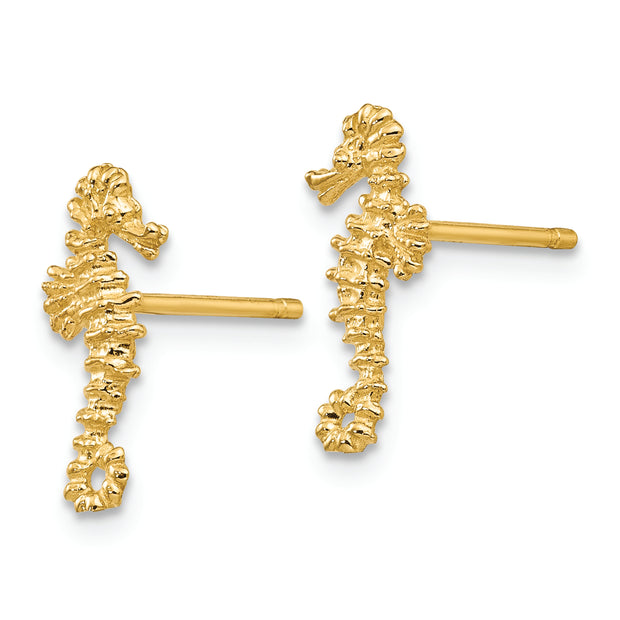 14K Mini Left and Right Seahorse Post Earrings