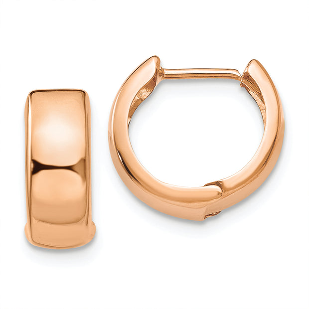14K Rose Gold Hinged Hoop Earrings