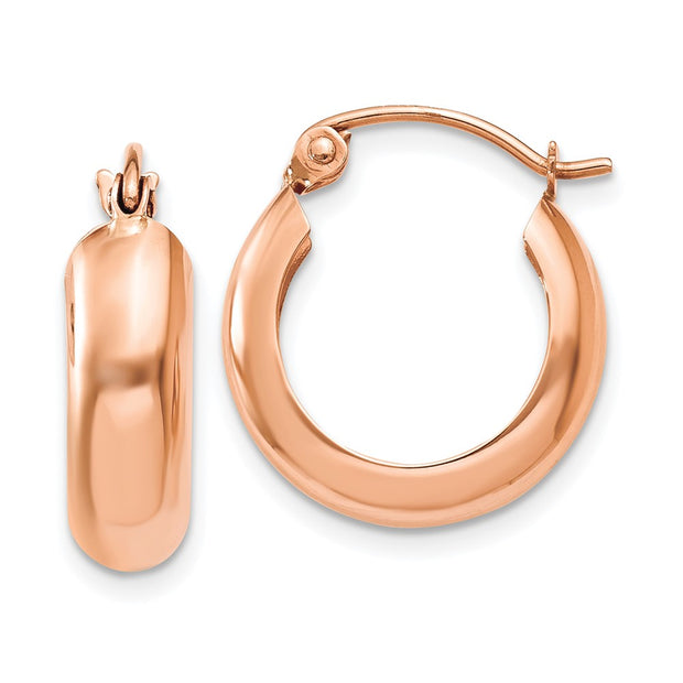 14k Rose Gold Polished Small Hoop Earrings