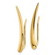 14k Gold Polished Pointed Ear Climber Earrings