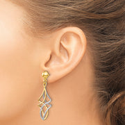 14k Two-tone Post Dangle Earrings