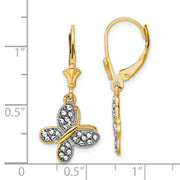 14k & White Rhodium D/C Fancy Butterfly Earrings
