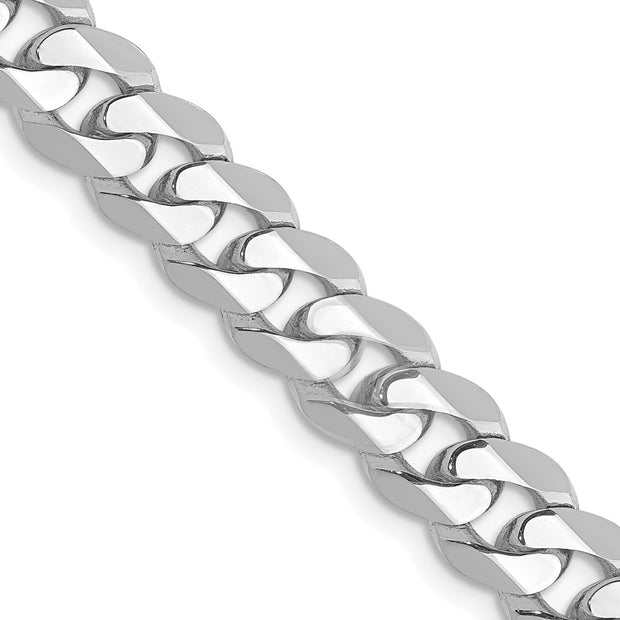 14k WG 7.25mm Flat Beveled Curb Chain