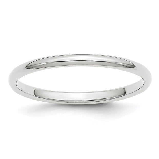 14KW 2mm Half-Round Wedding Band Size 4