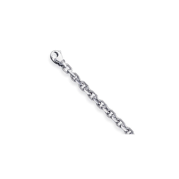 14k White Gold 4.6mm Hand-polished Link Bracelet