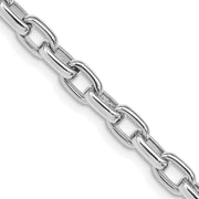 14k WG 5mm Fancy Link Hand Polished Chain