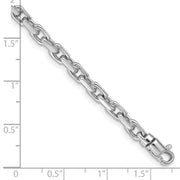 14k White Gold 4.2mm Hand-polished Fancy Link Bracelet