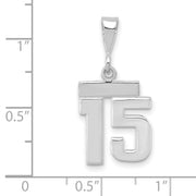 14kw Small Polished Number 15 Charm