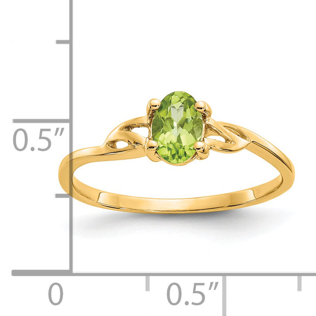 14k Peridot Birthstone Ring