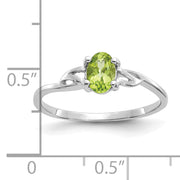 14k White Gold Peridot Birthstone Ring