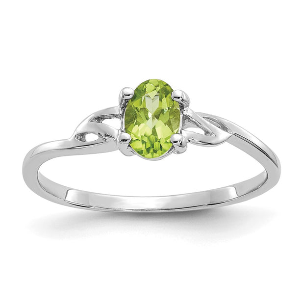 14k White Gold Peridot Birthstone Ring