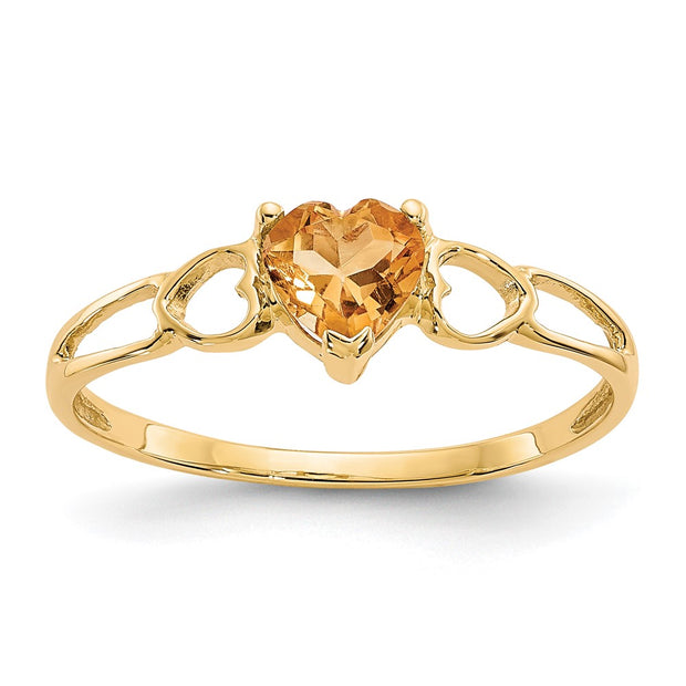 14k Citrine Birthstone Ring