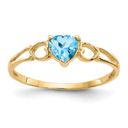 14k Blue Topaz Birthstone Ring