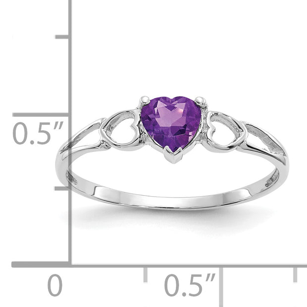 14k White Gold Amethyst Birthstone Ring