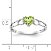 14k White Gold Peridot Birthstone Ring