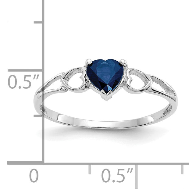 14k White Gold Sapphire Birthstone Ring