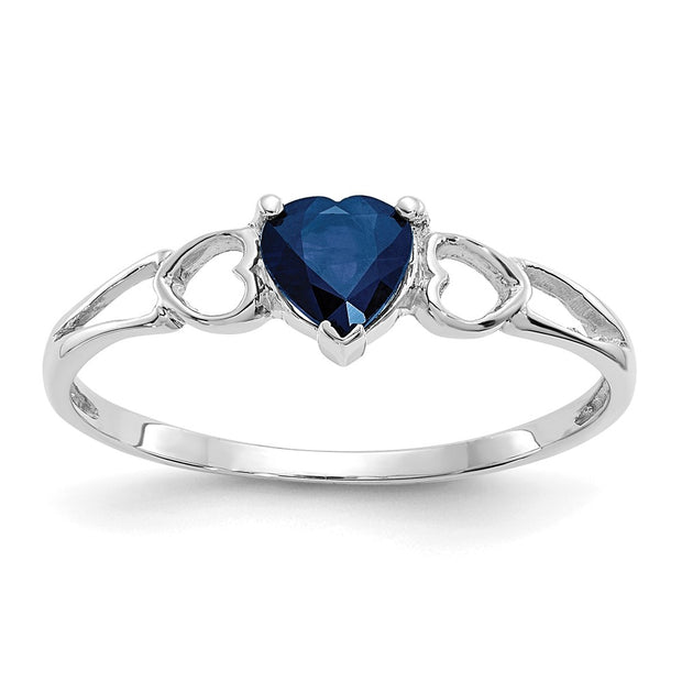 14k White Gold Sapphire Birthstone Ring