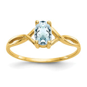 14k Aquamarine Birthstone Ring