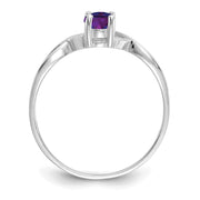 14k White Gold Amethyst Birthstone Ring