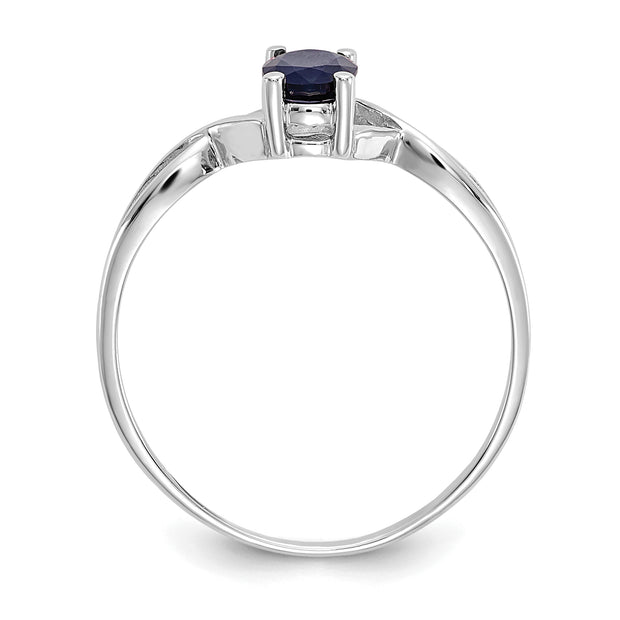 14k White Gold Sapphire Birthstone Ring