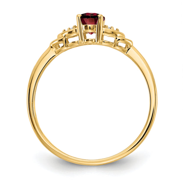 14k Garnet and Diamond Ring