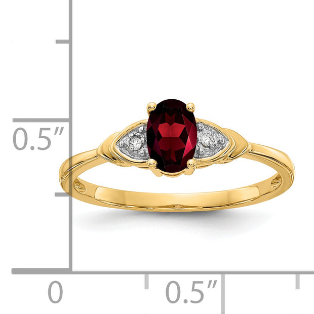 14k Garnet and Diamond Ring