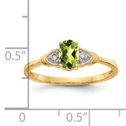 14k Peridot and Diamond Ring
