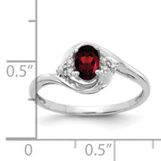 14k White Gold Garnet and Diamond Ring