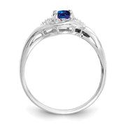 14k White Gold Sapphire and Diamond Ring