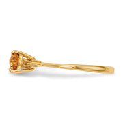 14k Gold Polished Citrine Bow Ring
