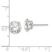 14k White Gold 8mm Round CZ Post Earrings