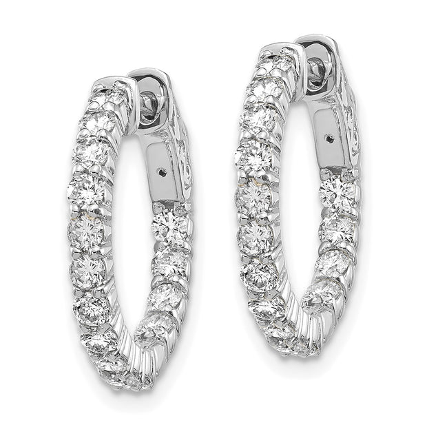 14kw Lab Grown Diamond VS/SI FGH Round Hoop w/Safety Clasp Earrings