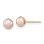 14K Madi K 4-5mm Rd Pink FWC Pearl Earring and Pendant Set