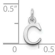 Sterling Silver Rhodium-plated Letter C Initial Charm