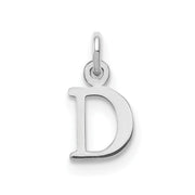 Sterling Silver Rhodium-plated Letter D Initial Charm