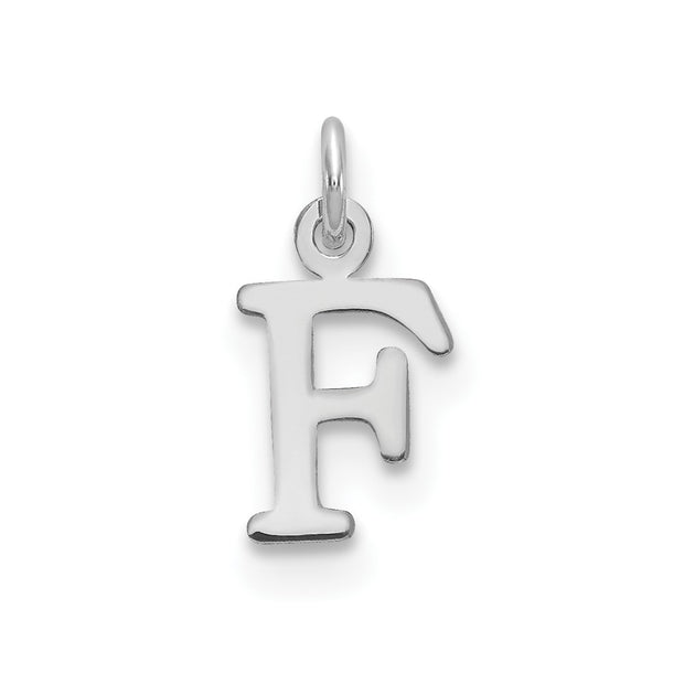 Sterling Silver Rhodium-plated Letter F Initial Charm