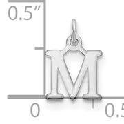 Sterling Silver Rhodium-plated Letter M Initial Charm