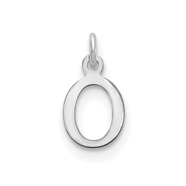 Sterling Silver Rhodium-plated Letter O Initial Charm