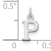 Sterling Silver Rhodium-plated Letter P Initial Charm