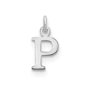 Sterling Silver Rhodium-plated Letter P Initial Charm