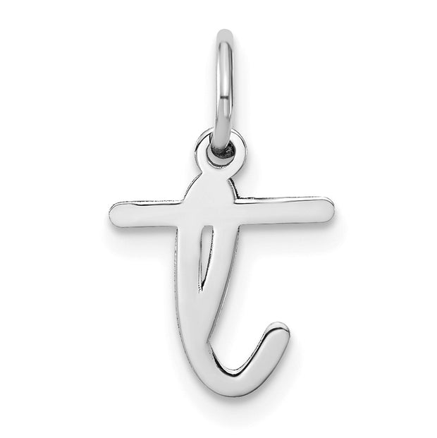 14KW Lower case Letter T Initial Charm