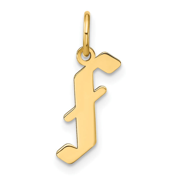 14KY Letter F Initial Pendant