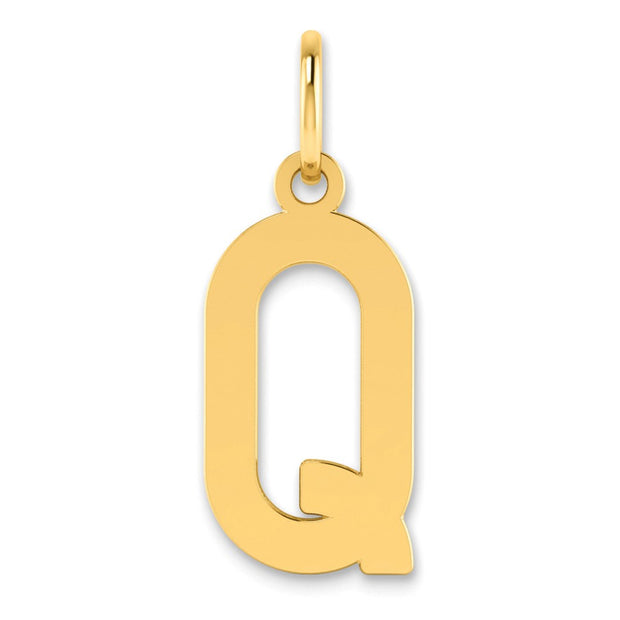 14ky Letter Q Initial Pendant