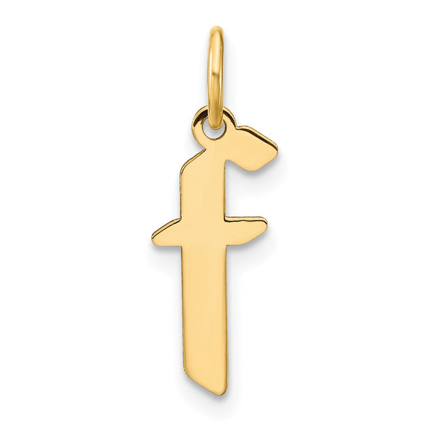 14ky Lowercase Letter F Initial Pendant