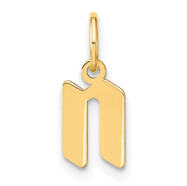 14ky Lowercase Letter N Initial Pendant