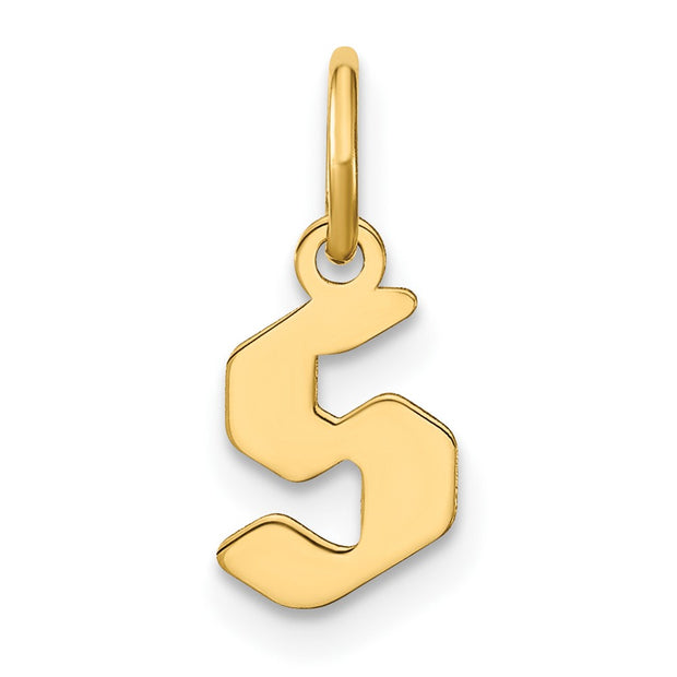 14ky Lowercase Letter S Initial Pendant