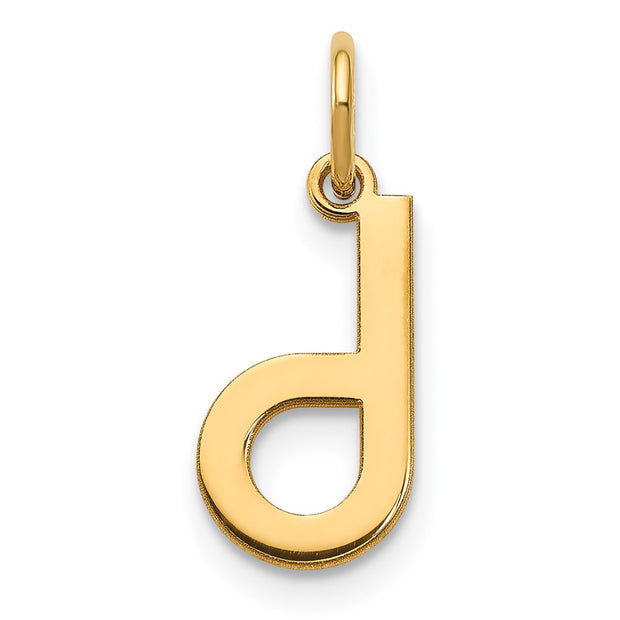 14ky Lowercase Letter D Initial Pendant